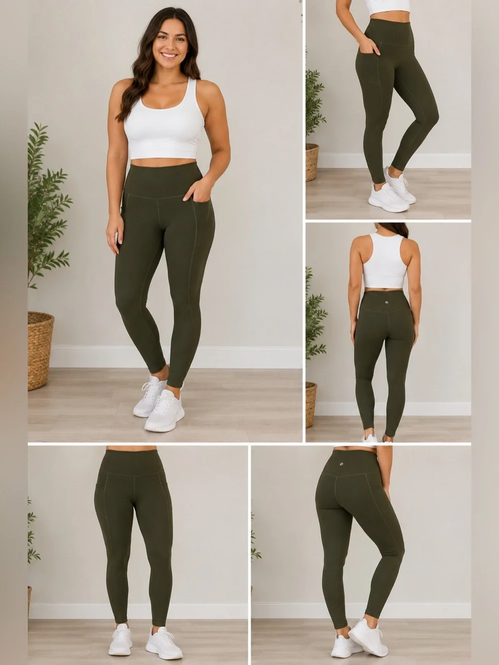Lululemon Fast & Free High Rise Leggings Olive Green Size 6